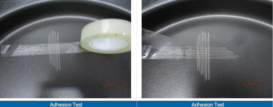 Prueba de adhesión en accesorios