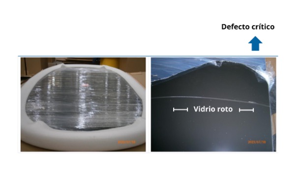 Vidrio roto en una mesa de comedor